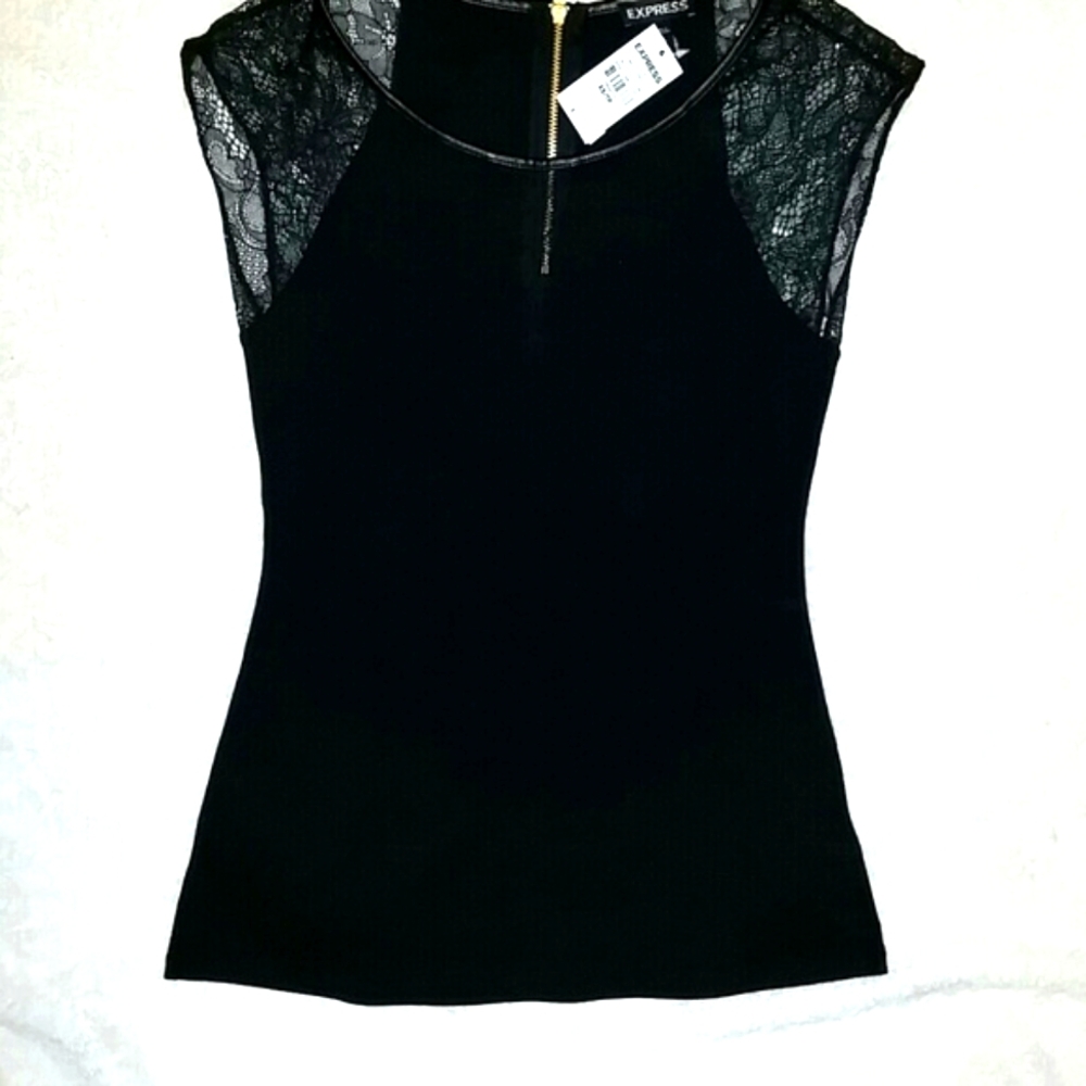 Express black w lace shirt